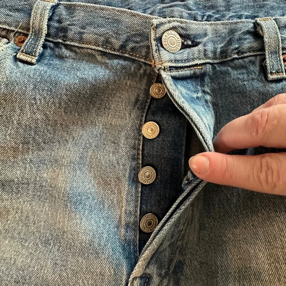 Levi's 501‎ '93 Straight Leg Jeans Mens 34x32 Light Blue Button Fly Denim